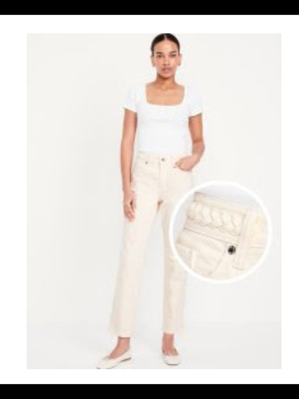 Old Navy Straight-Leg Women’s Jeans in Cream